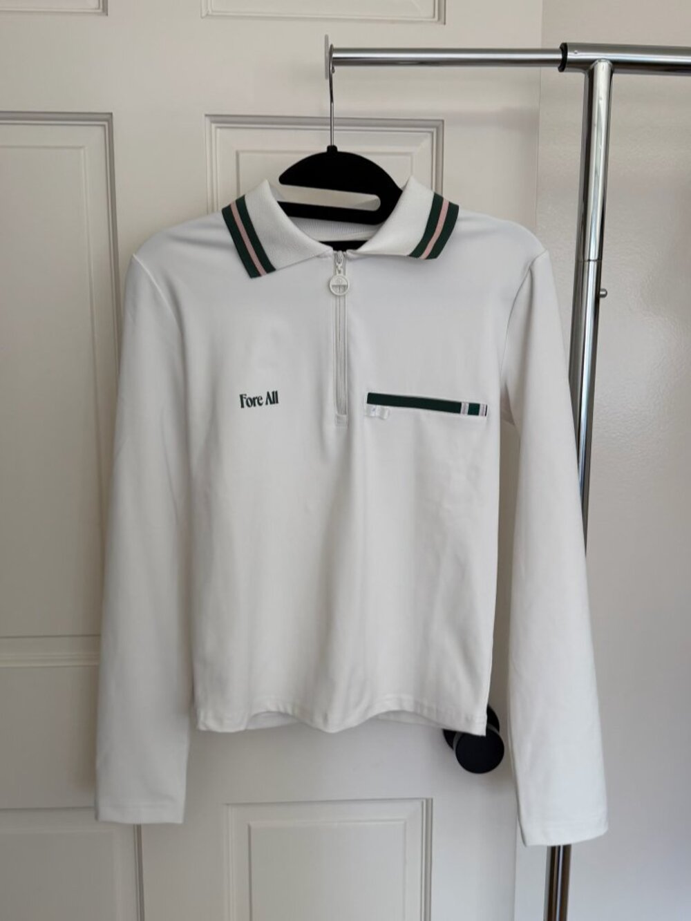 Fore All Michelle Long-Sleeve Golf Polo – White – Medium
